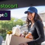 Women delivery groceries
